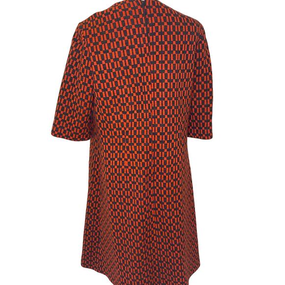 RARE Vintage 1960s Mod orange gray dress with original price tag! Fits 14 - Picture 2 of 9